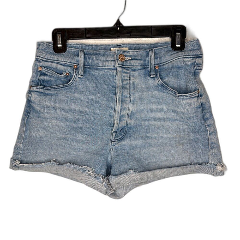 Mother Jeans The Proper Short in Cutting Glass 27 Button Fly Festival Coastal
